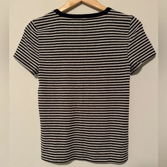J.Crew Stretch linen-blend crewneck T-shirt in stripe - Picture 5 of 5